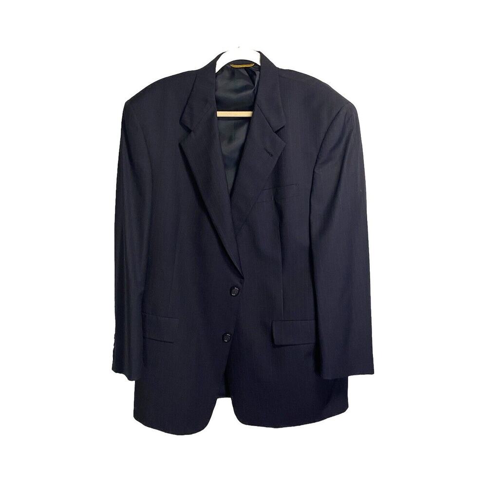 Hart Schaffner Marx Gold Trumpeter Blazer Jacket Wool Pinstripe Blue Size‎ 42R
